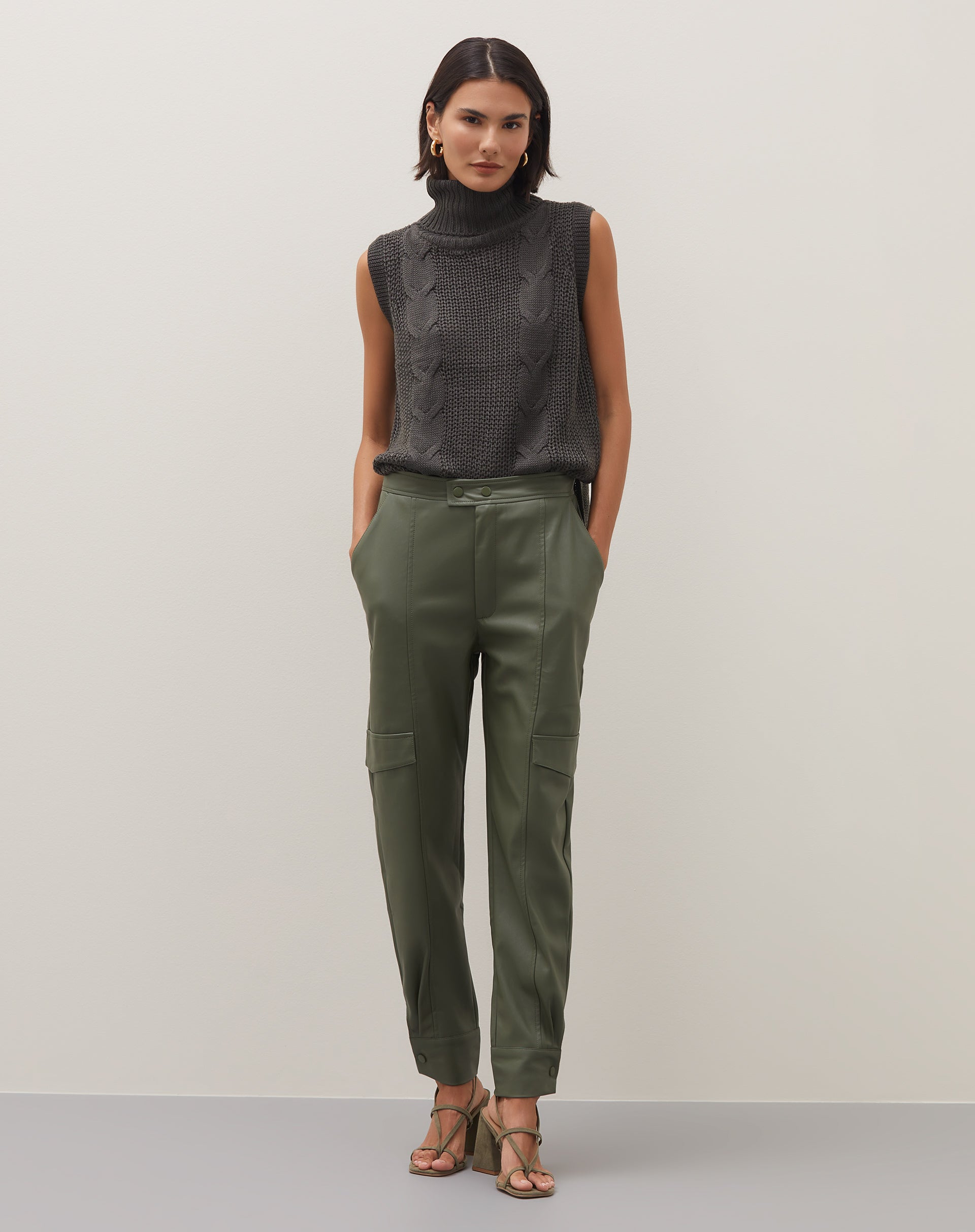 Calça Cargo de Pu - Verde Militar