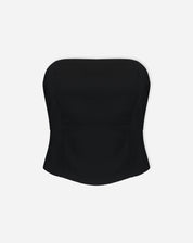 BLUSA SEM ALÇAS ALFAIATARIA - PRETO