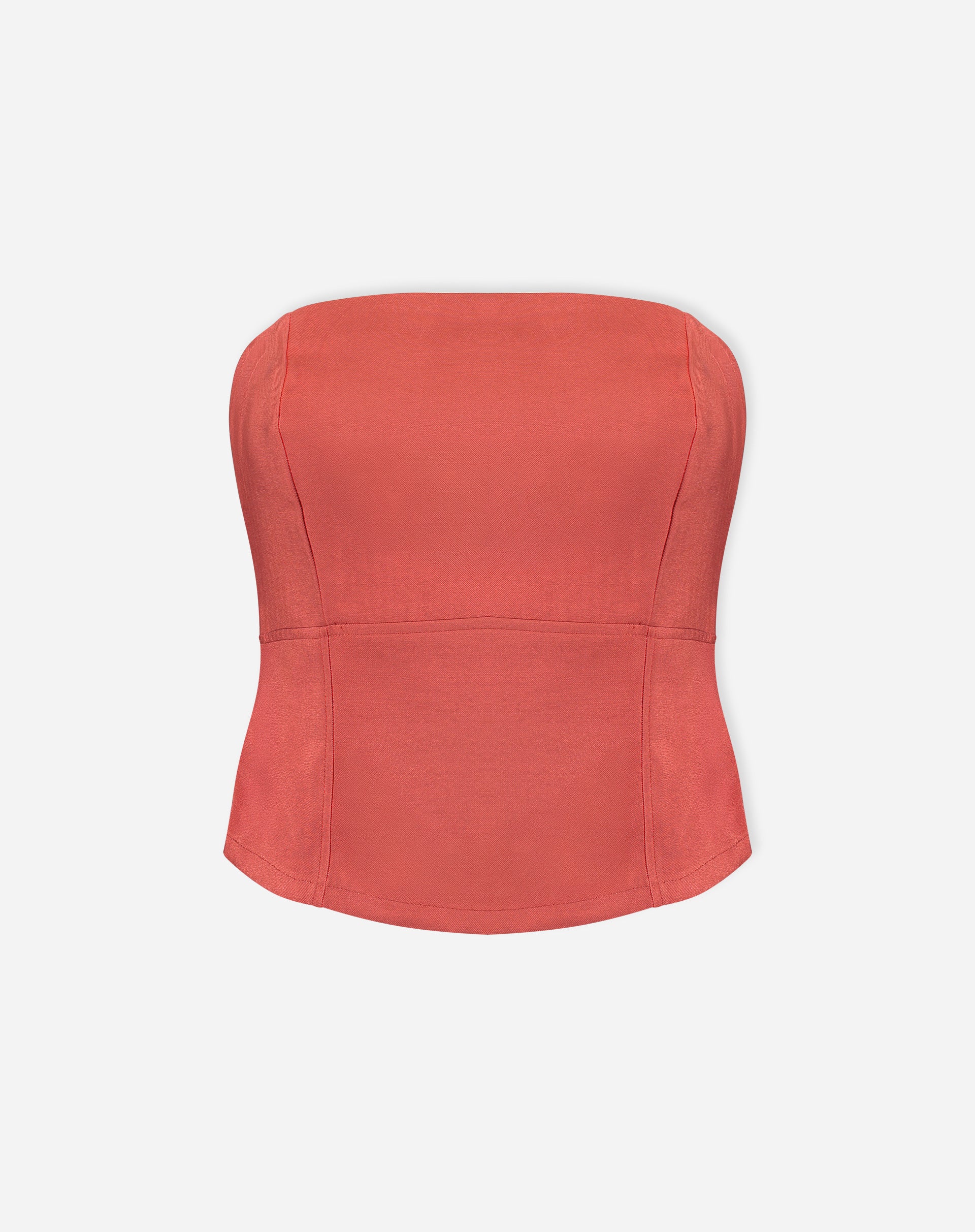 BLUSA SEM ALÇAS ALFAIATARIA - MARROM