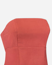 BLUSA SEM ALÇAS ALFAIATARIA - MARROM