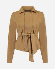 JAQUETA COM AMARRAÇÃO DE ALFAIATARIA - MARROM