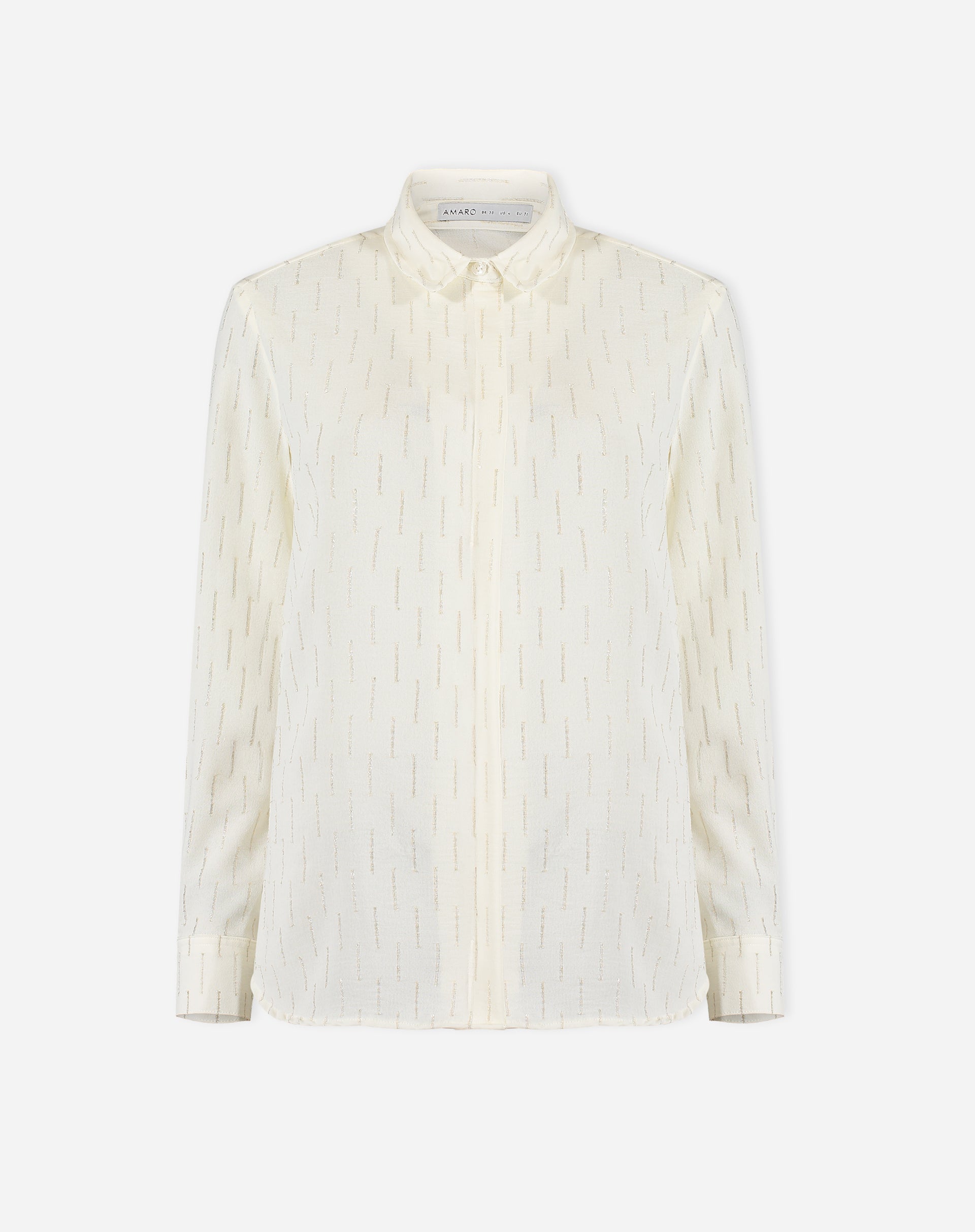 CAMISA MANGA LONGA BARRA ARREDONDADA - OFF-WHITE