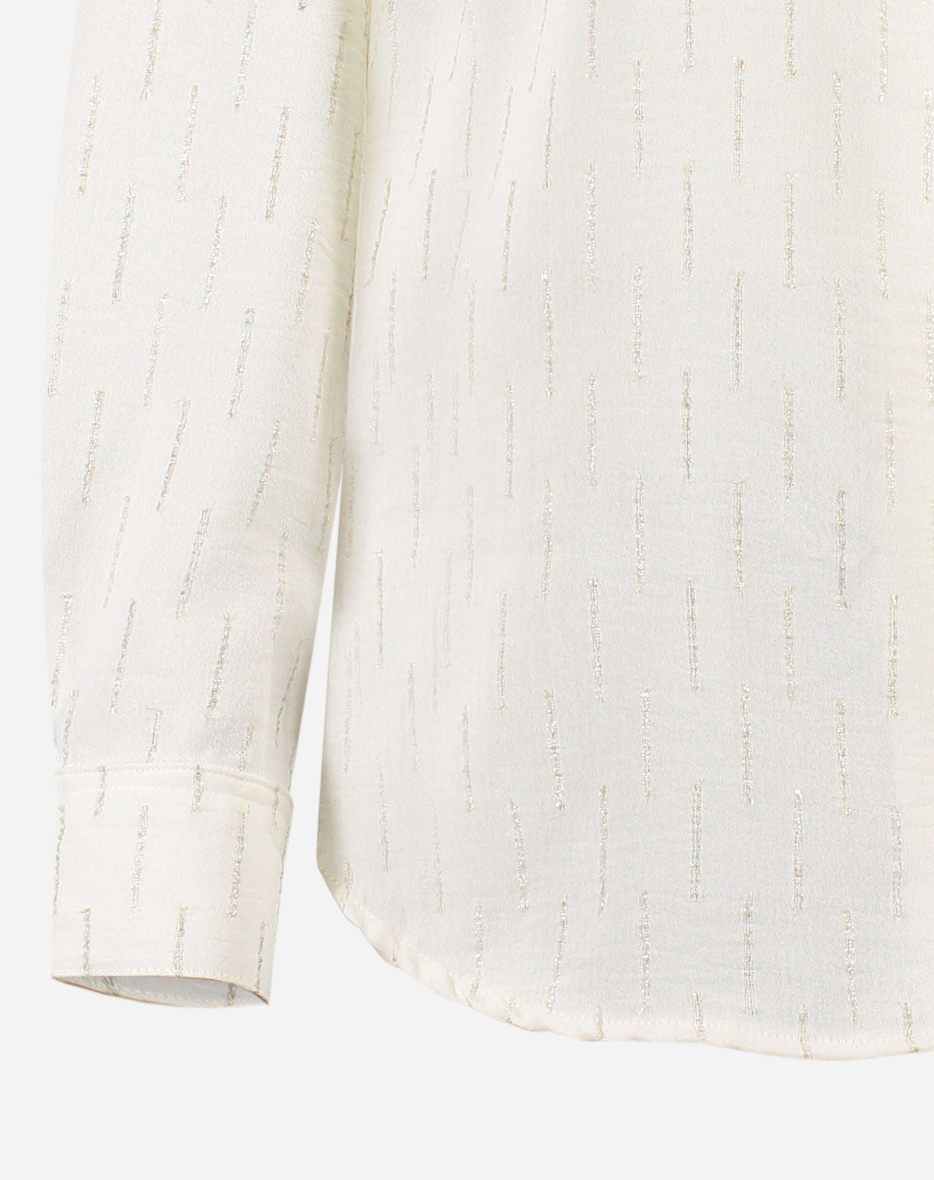 CAMISA MANGA LONGA BARRA ARREDONDADA - OFF-WHITE