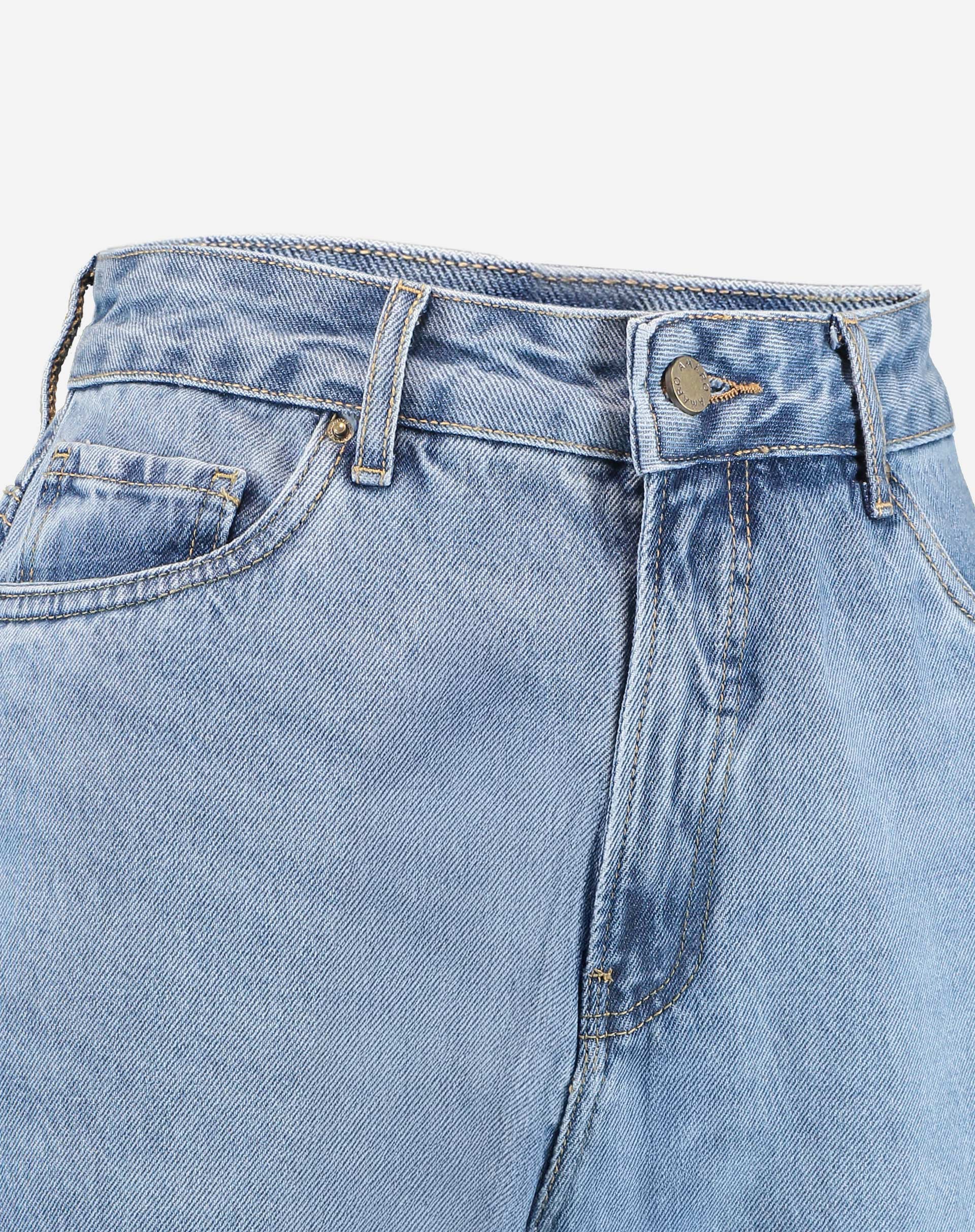 Calça Jeans Reta Cintura Alta - Azul Médio