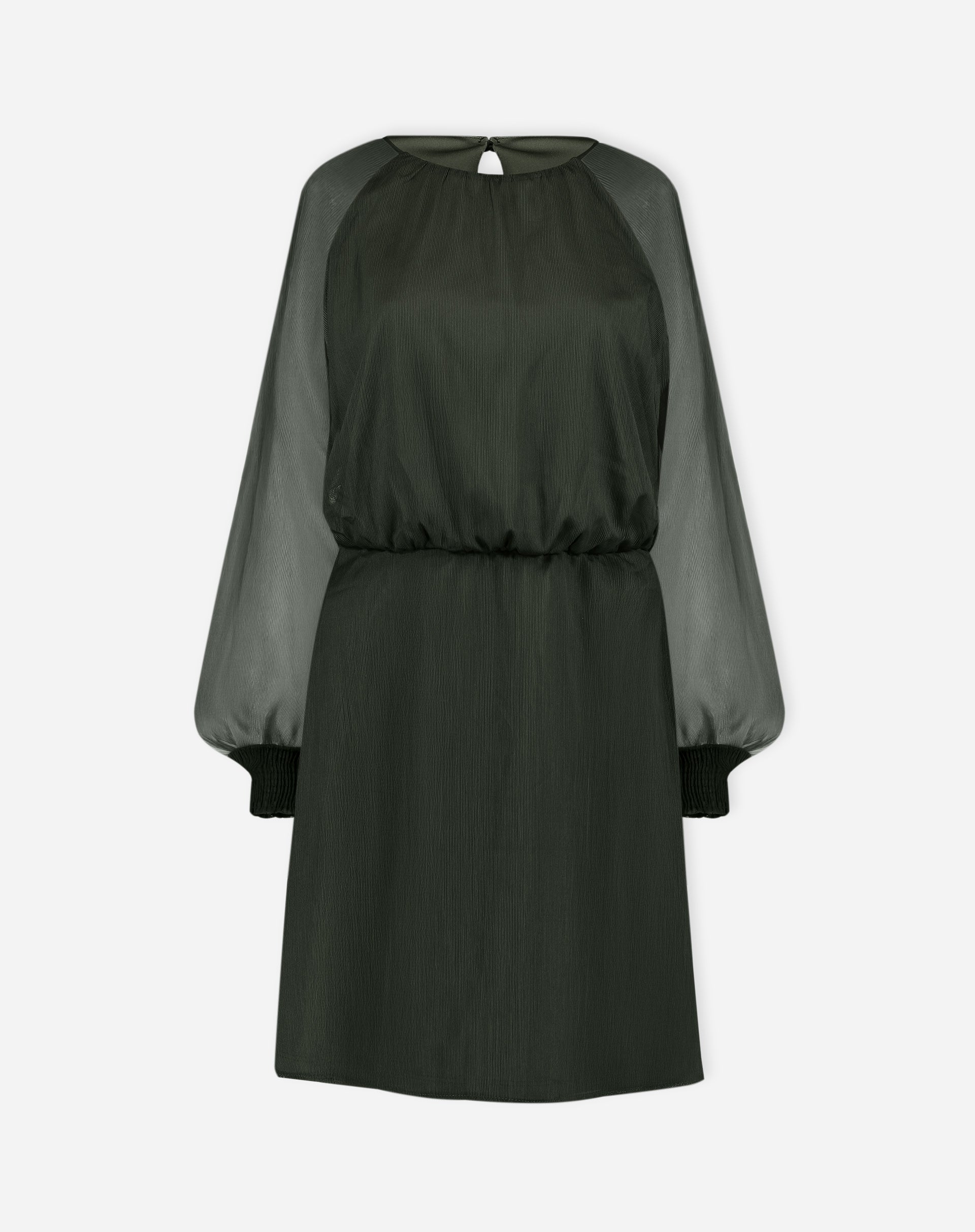 VESTIDO CURTO MANGA LONGA BUFANTE - VERDE