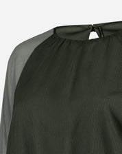 VESTIDO CURTO MANGA LONGA BUFANTE - VERDE