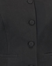 COLETE SLIM COM BOTÃO FORRADO ALFAIATARIA - PRETO