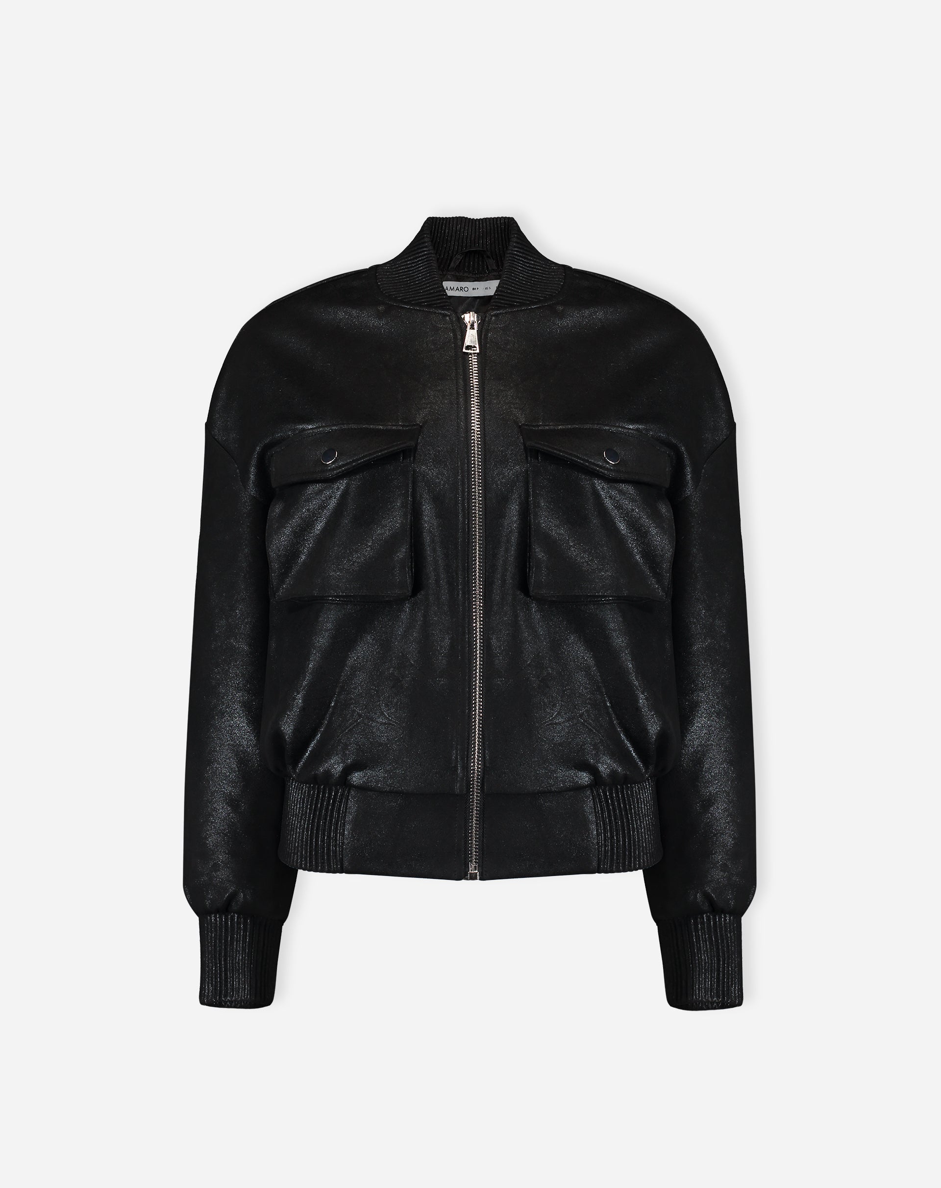 JAQUETA BOMBER METALIZADA - PRETO