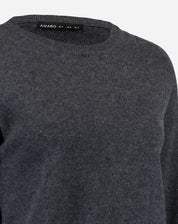 SUÉTER CASHMERE DELUXE GOLA CARECA - CINZA MESCLA ESCURO