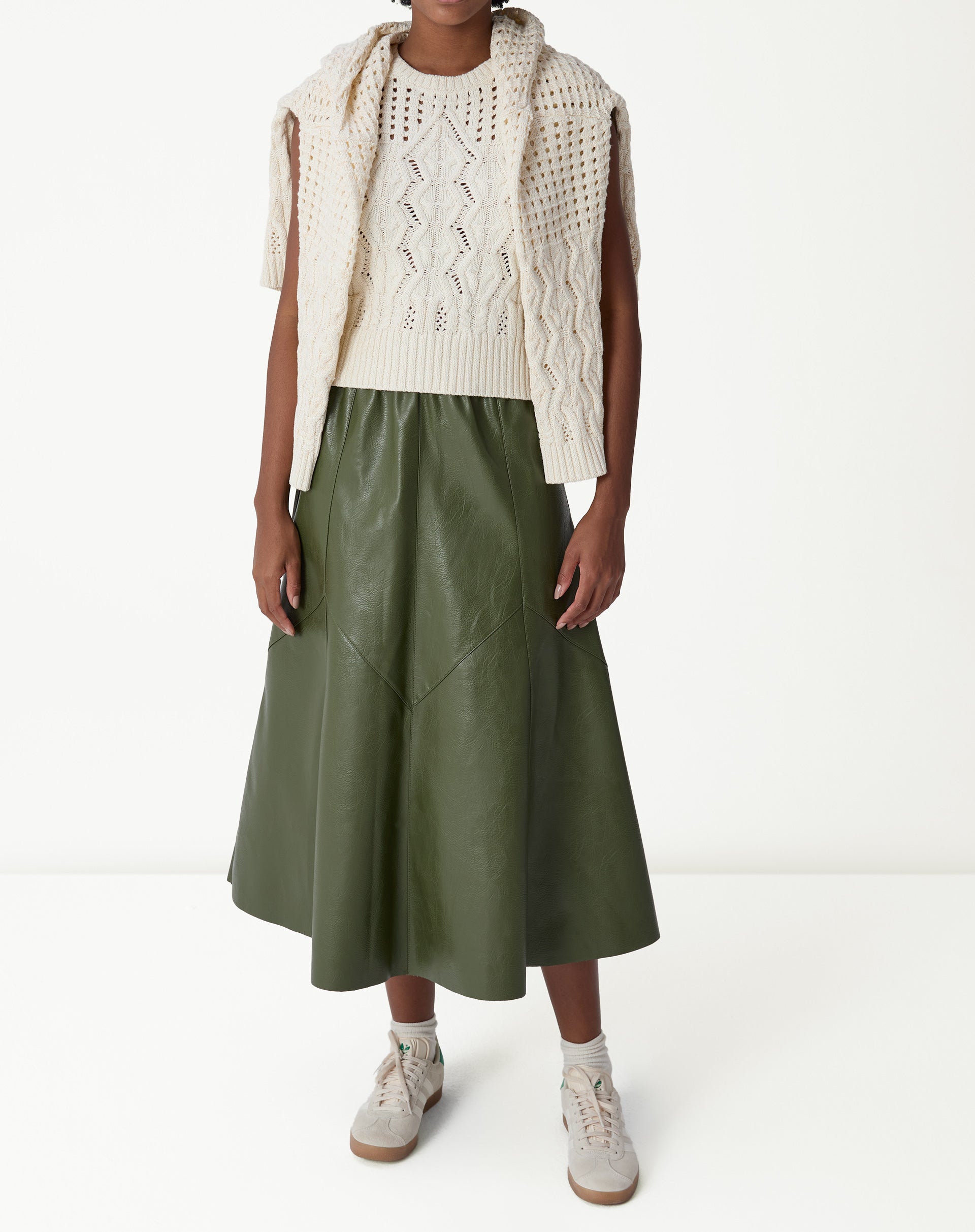 Saia Midi Statement Essential  - Verde Militar