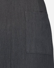 SAIA MIDI COM FENDAS ALFAIATARIA - CINZA