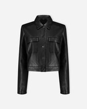 JAQUETA DE COURO DELUXE 2 BOLSOS - PRETO