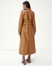 TRENCH COAT COM CINTO PU - CARAMELO
