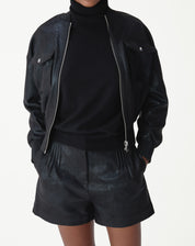 JAQUETA BOMBER METALIZADA - PRETO