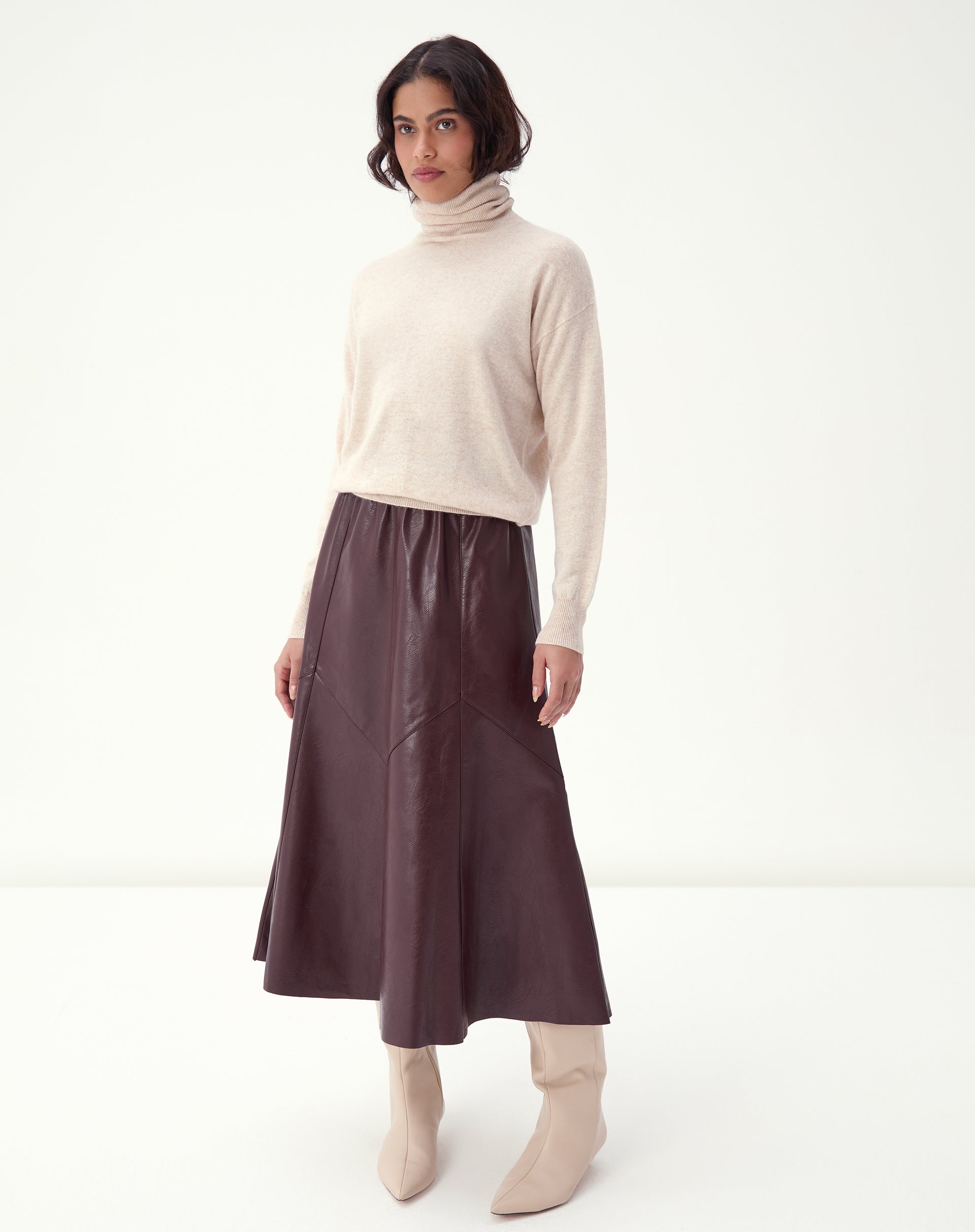 SUÉTER CASHMERE DELUXE GOLA ALTA  - AREIA