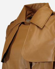 TRENCH COAT COM CINTO PU - CARAMELO