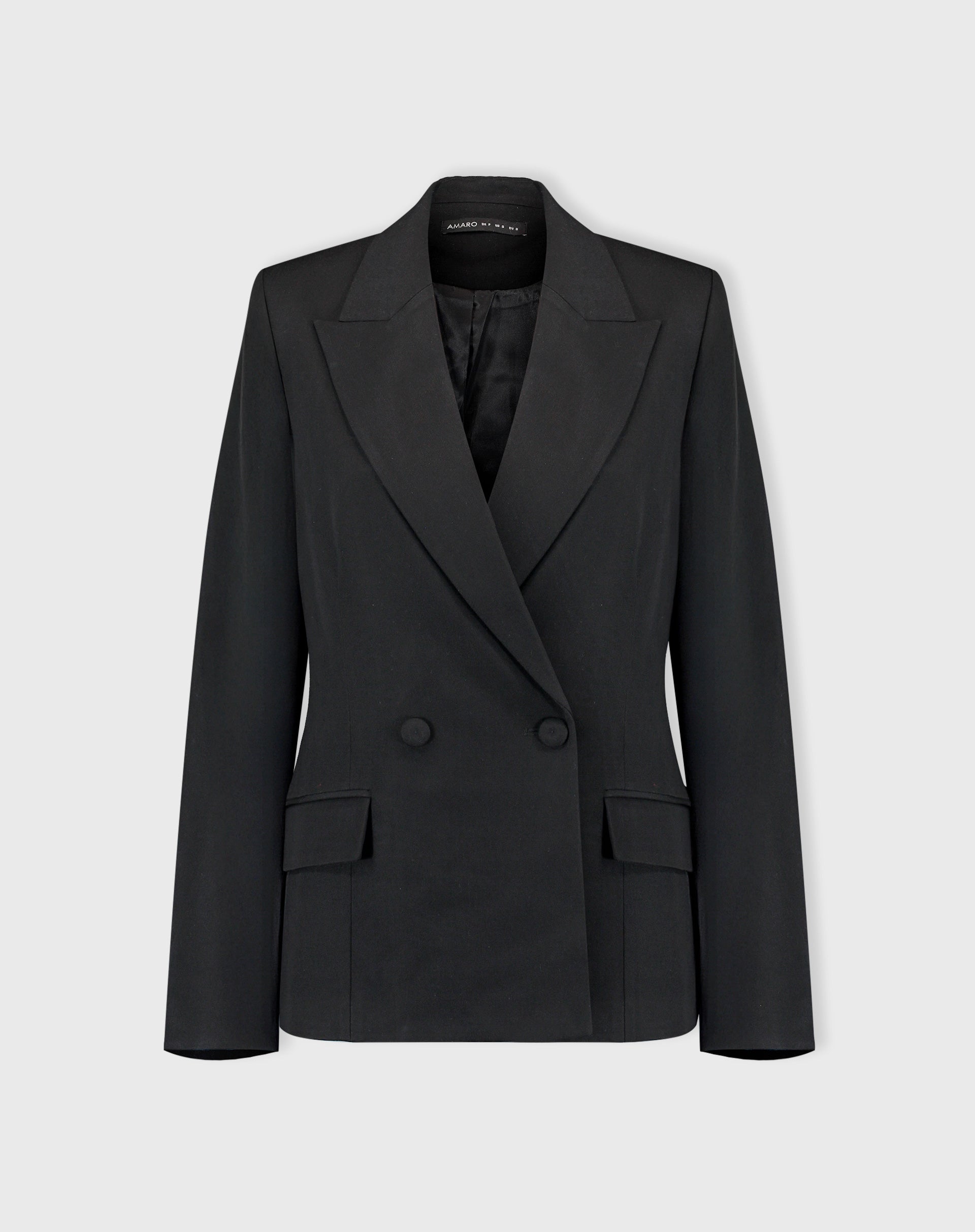 BLAZER SLIM ABOTOAMENTO DUPLO ALFAIATARIA - PRETO