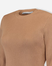 SUÉTER TRICOT GOLA CARECA - BEGE