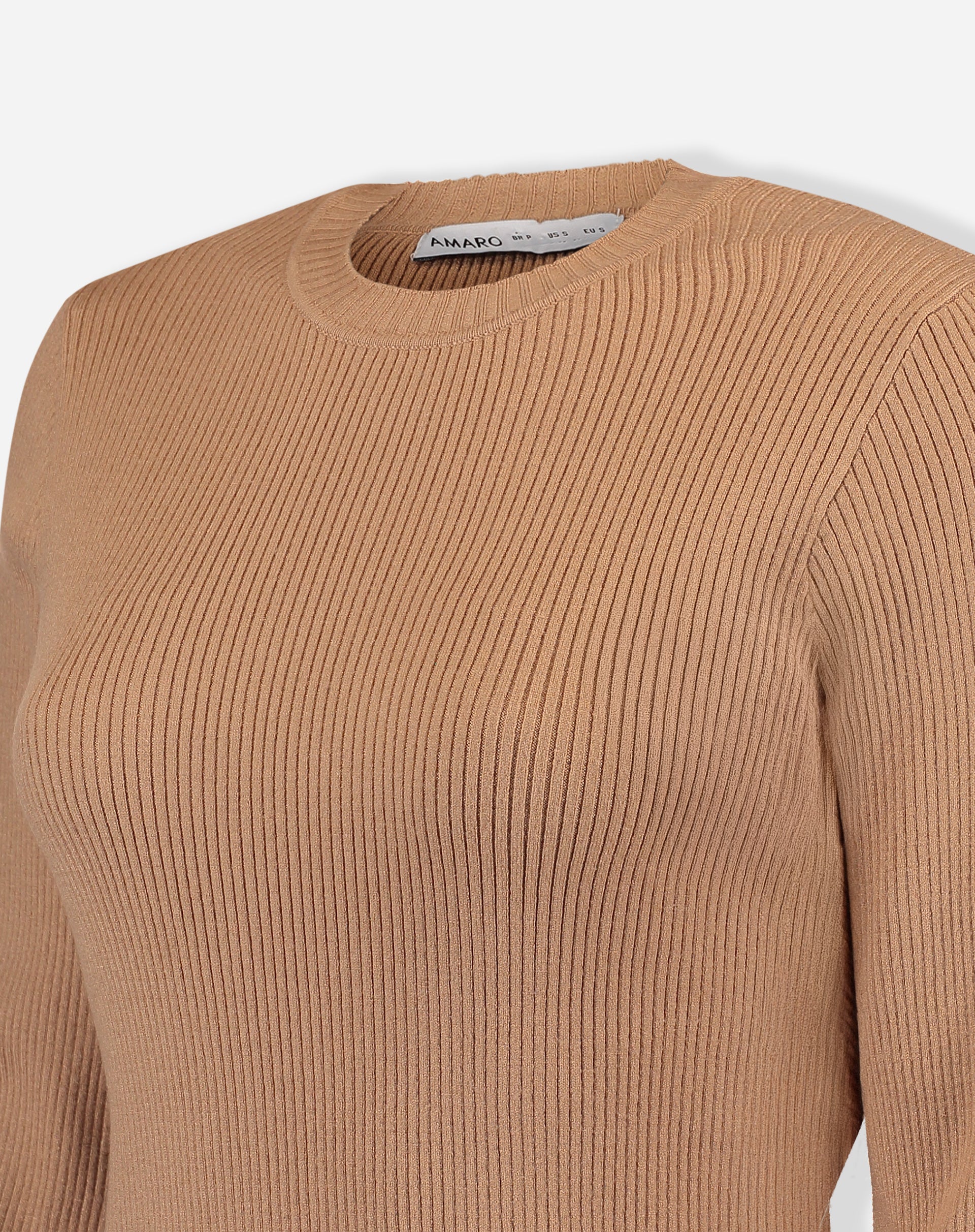 SUÉTER TRICOT GOLA CARECA - BEGE