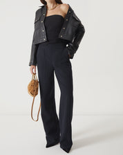 BLUSA SEM ALÇAS ALFAIATARIA - PRETO