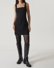 Vestido Curto Acinturado Alfaiataria - Preto