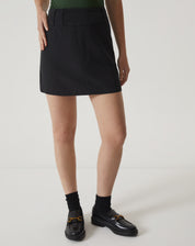 SAIA CURTA COM PASSANTES DE ALFAIATARIA - PRETO