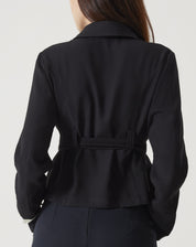 JAQUETA COM AMARRAÇÃO DE ALFAIATARIA - PRETO