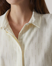 CAMISA MANGA LONGA BARRA ARREDONDADA - OFF-WHITE