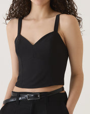 BLUSA COM ALÇAS DE ALFAIATARIA - PRETO