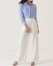 CAMISA MANGA LONGA COM TRANSPARÊNCIA - AZUL