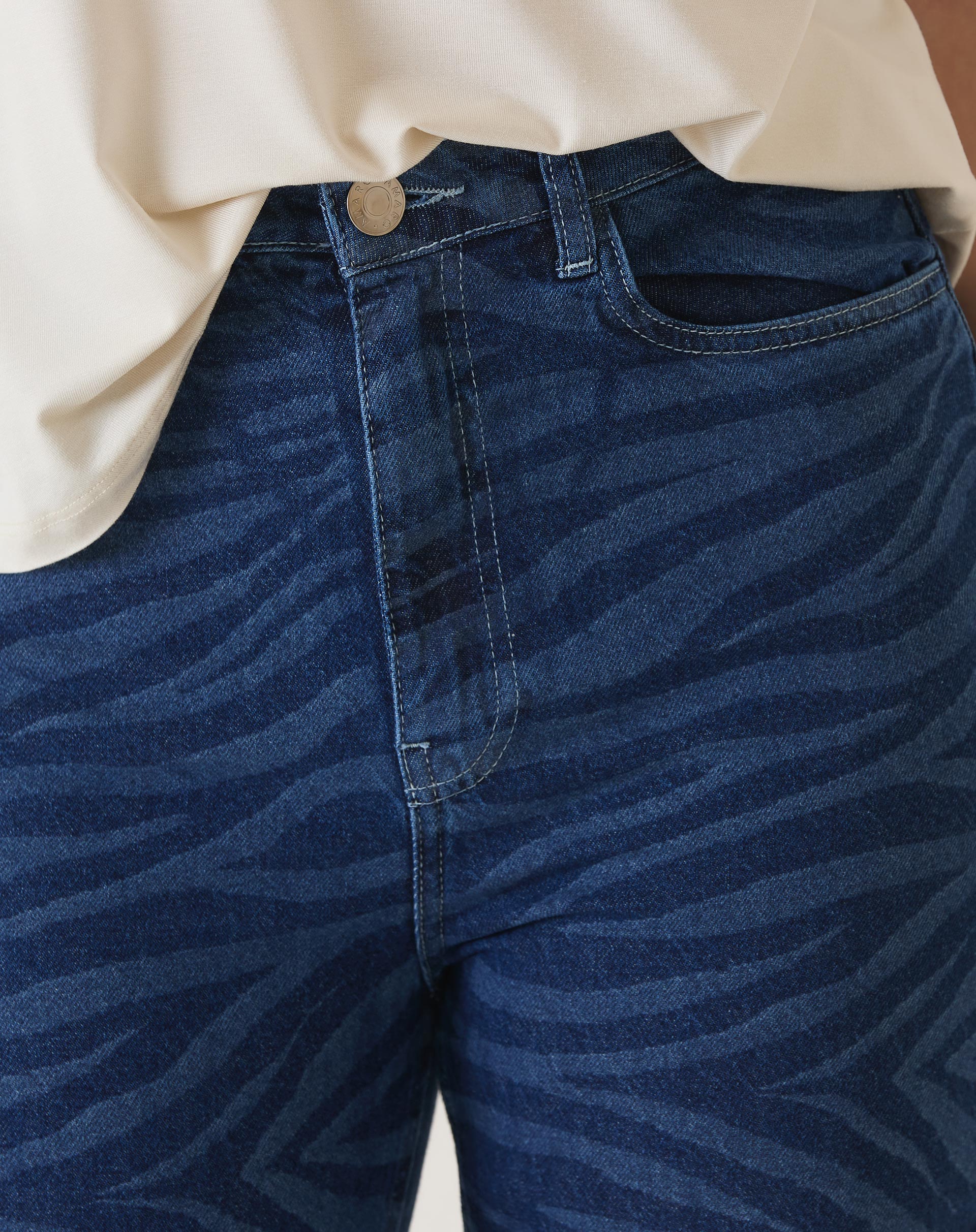 Calça Mom  Zebra Jeans - Azul Médio