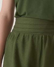 Shorts Cintura Alta Cós Lastex - Verde Militar