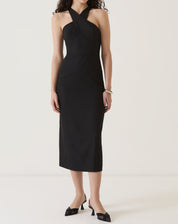 VESTIDO ALÇAS TRANSPASSADAS DE ALFAIATARIA - PRETO