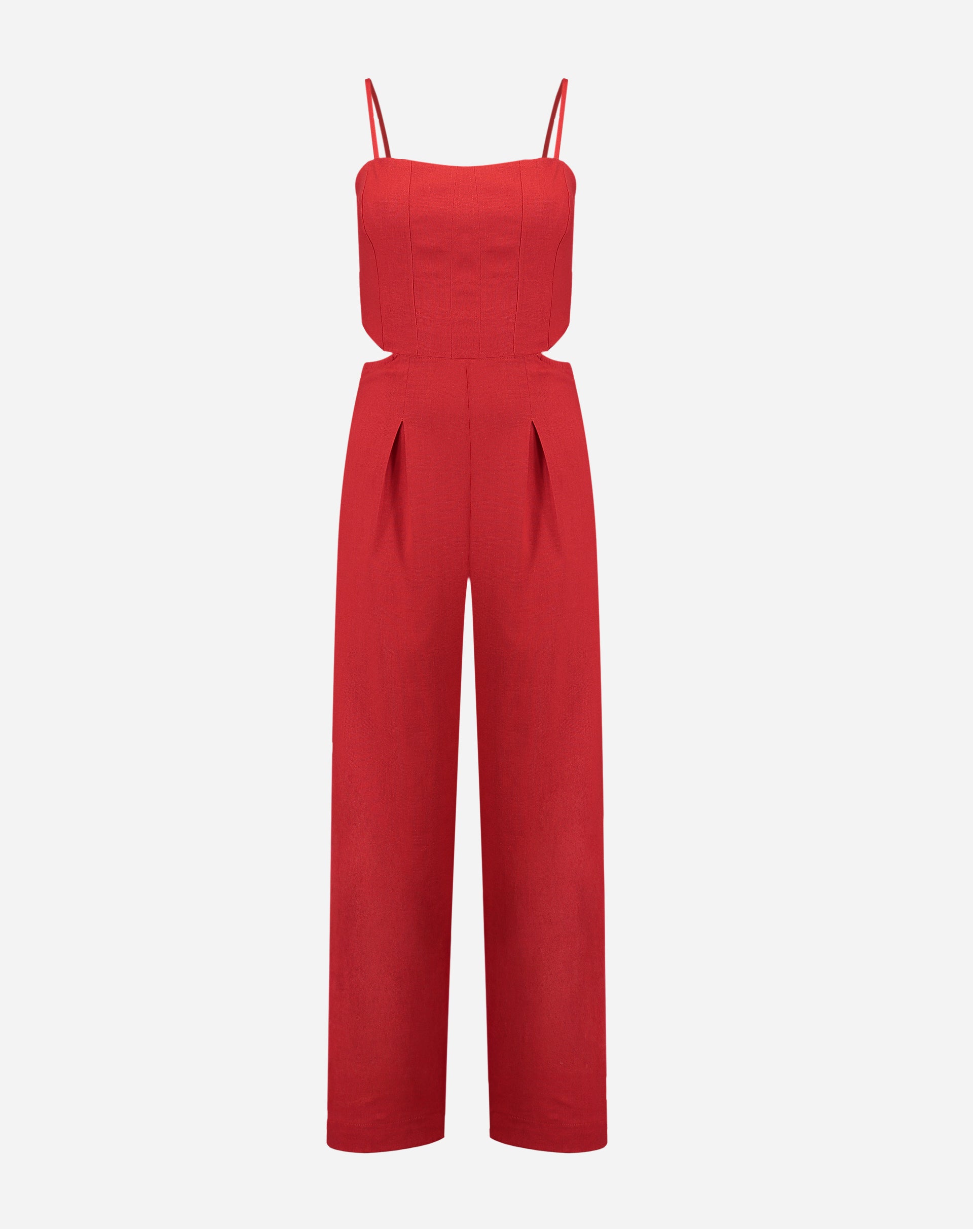 Macacão Corset de Linho - Vermelho