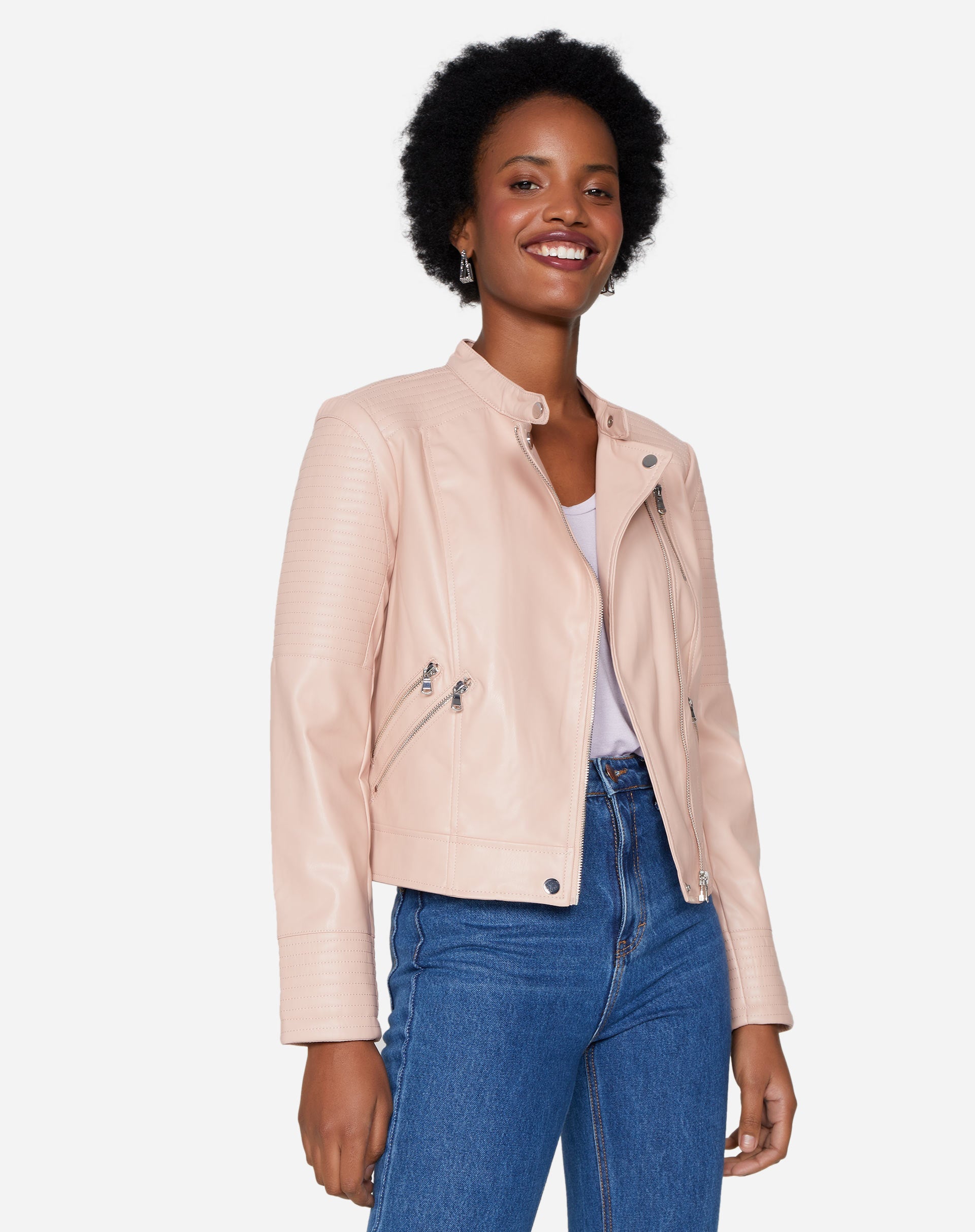 JAQUETA LEATHER SPECIAL - ROSA CLARO
